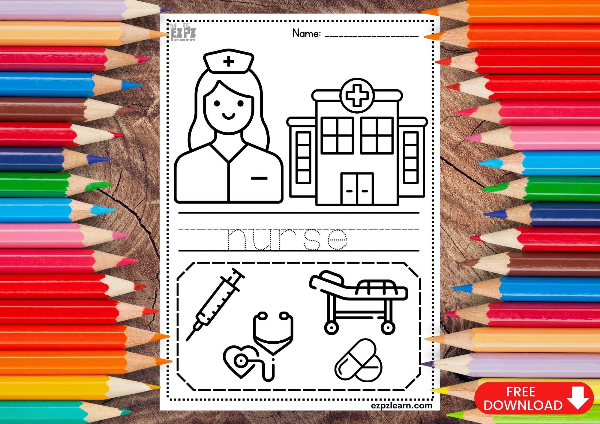 nurse-coloring-and-trace-the-word-page-jobs-topic-for-kids-ezpzlearn